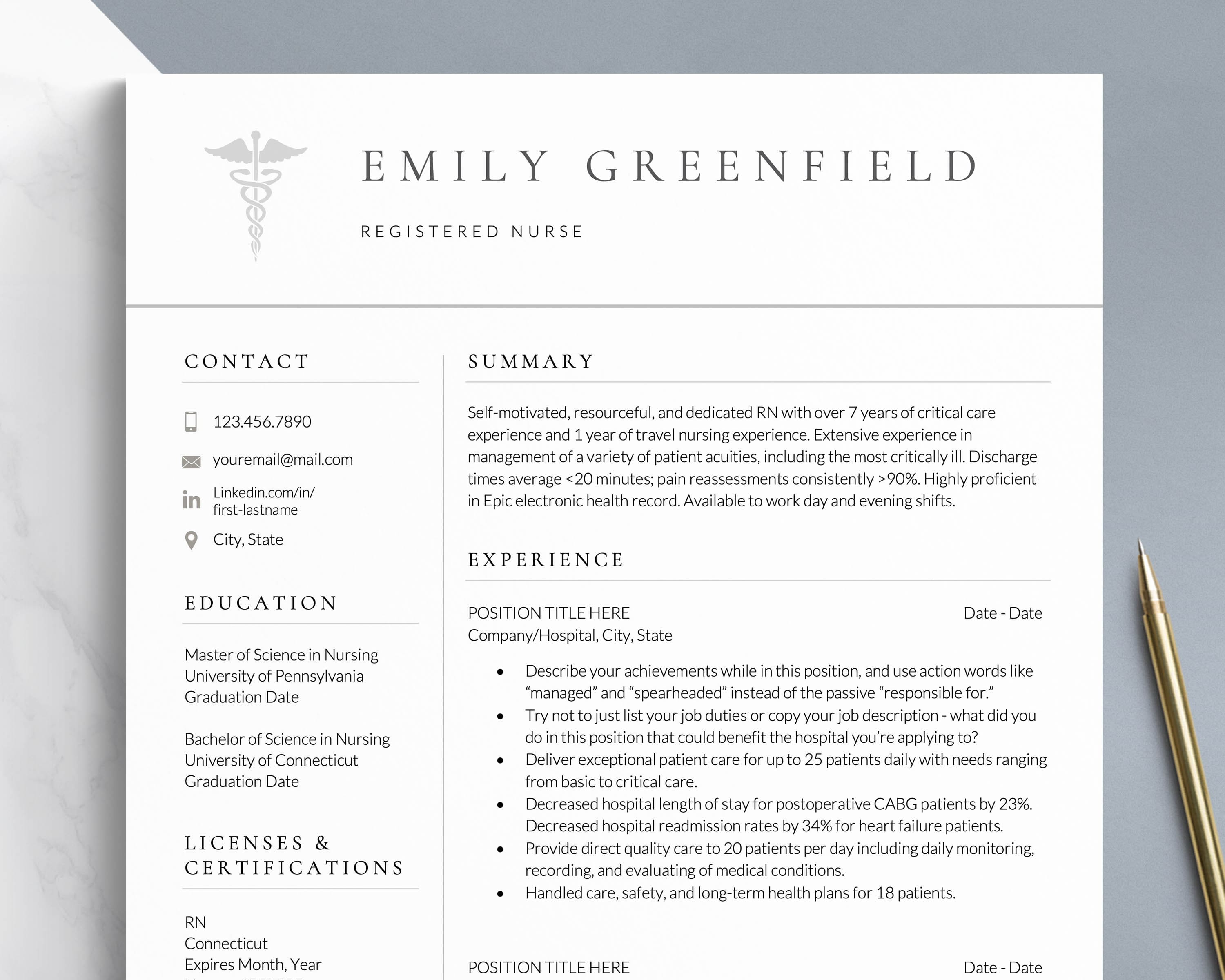 Nurse fern resume template google docs