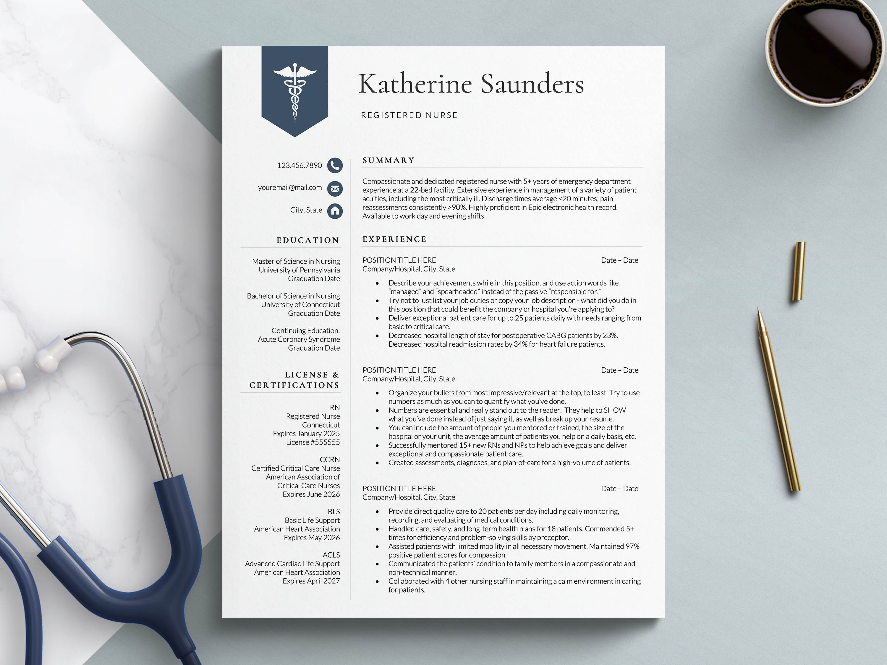 registered nurse resume template